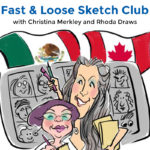 thumbnail line art of christina merkley and Rhoda draws