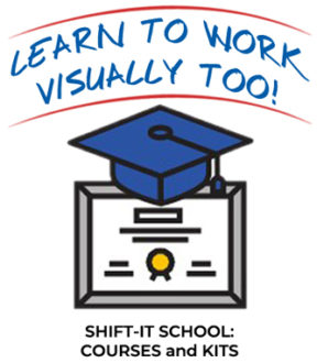 Learn to work visually too shift-it school graphic for courses and kits