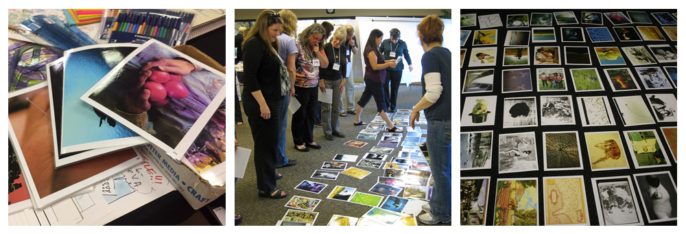 visual coaching students looking at inspirational photographs