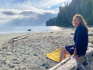 Anneke Lucas on the beach in Metchosin British Columbia