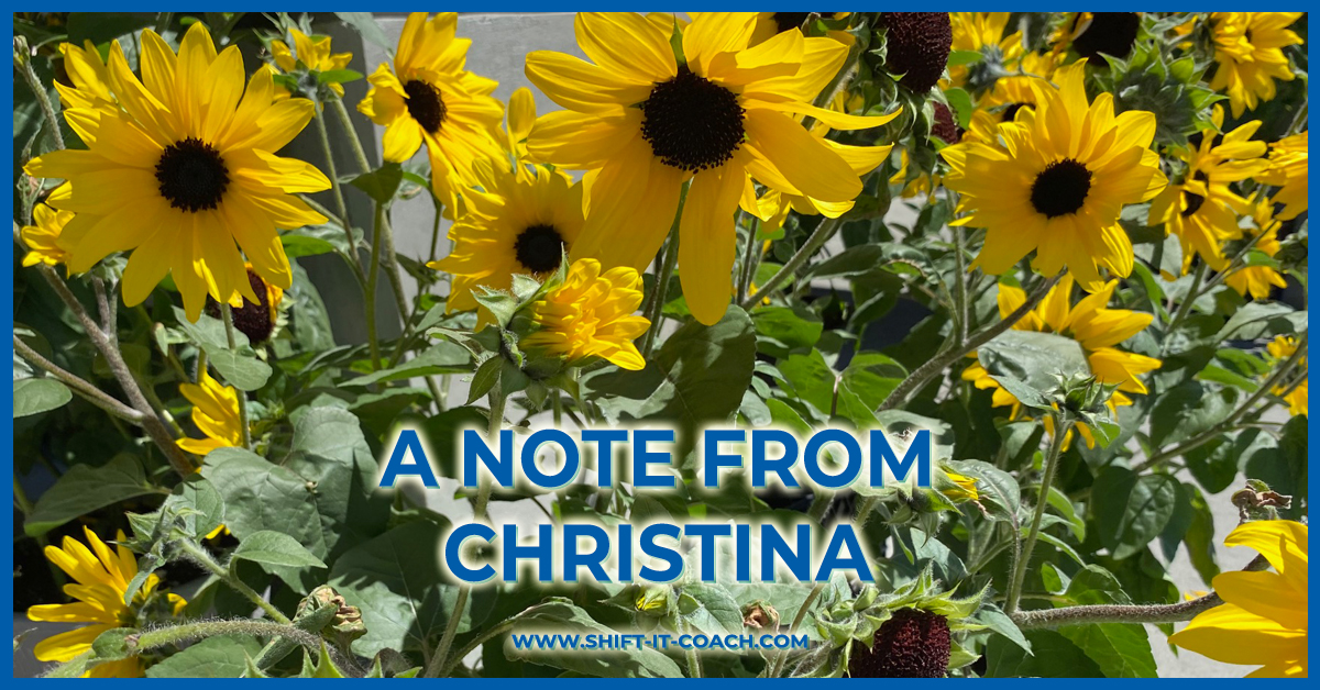 beautiful sunflowers for September 2026 eZine's Note from Christina
